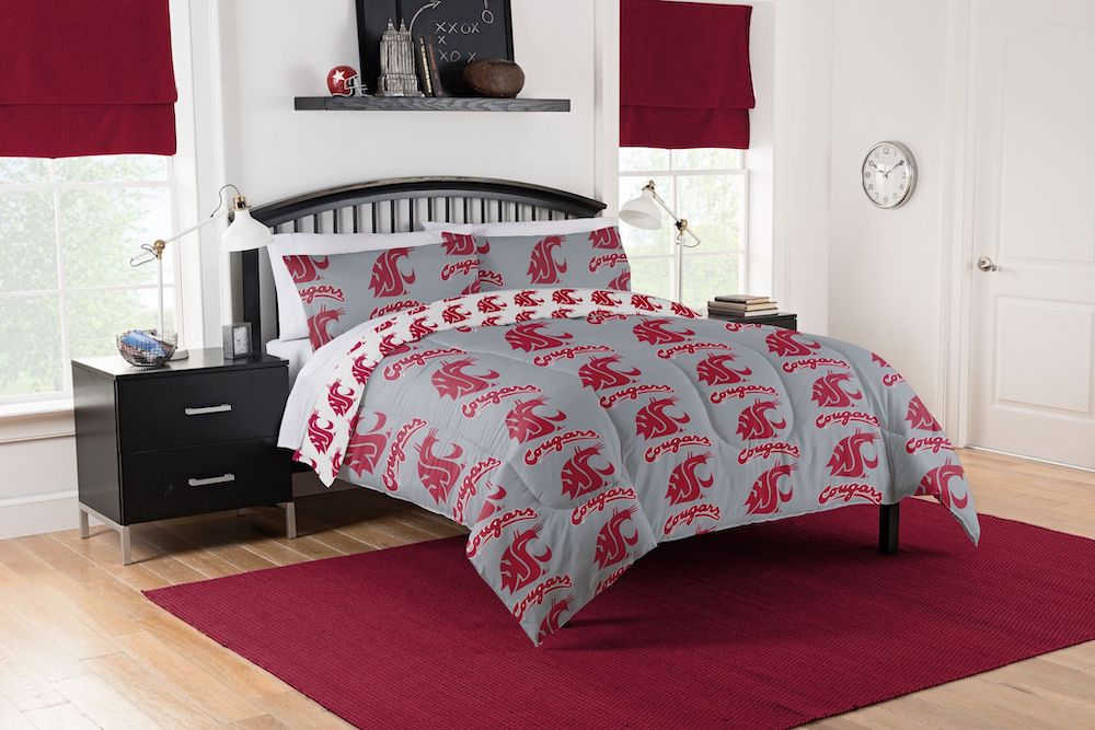 Washington State Cougars QUEEN Bed in a Bag Set