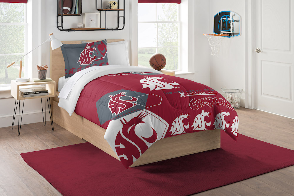 Washington State Cougars Twin Comforter Set with Sham