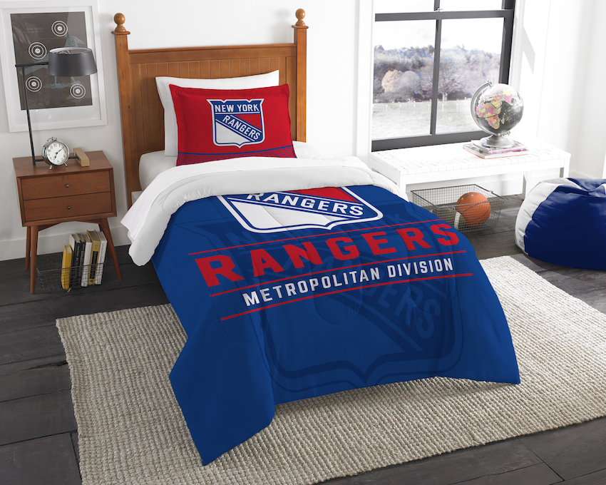 New York Rangers Twin Comforter Set with Sham