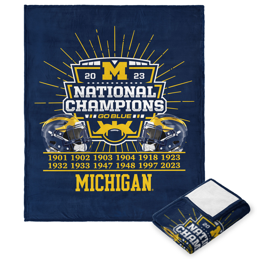 2023 Michigan Wolverines NCAA Football Champions Silk Touch Throw Blanket