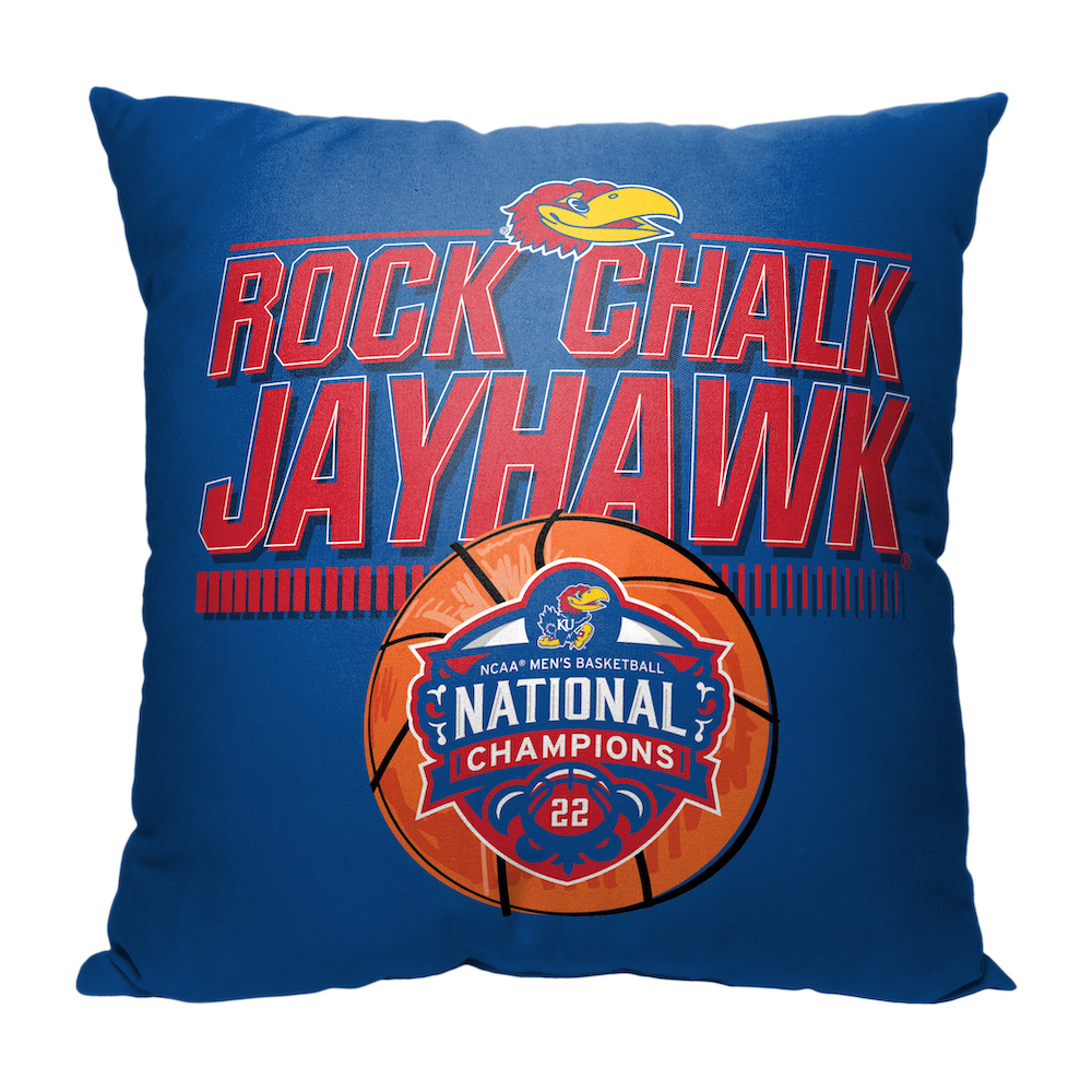 2022 Kansas Jayhawks NCAA Basketball Champs VICTORY Throw Pillow