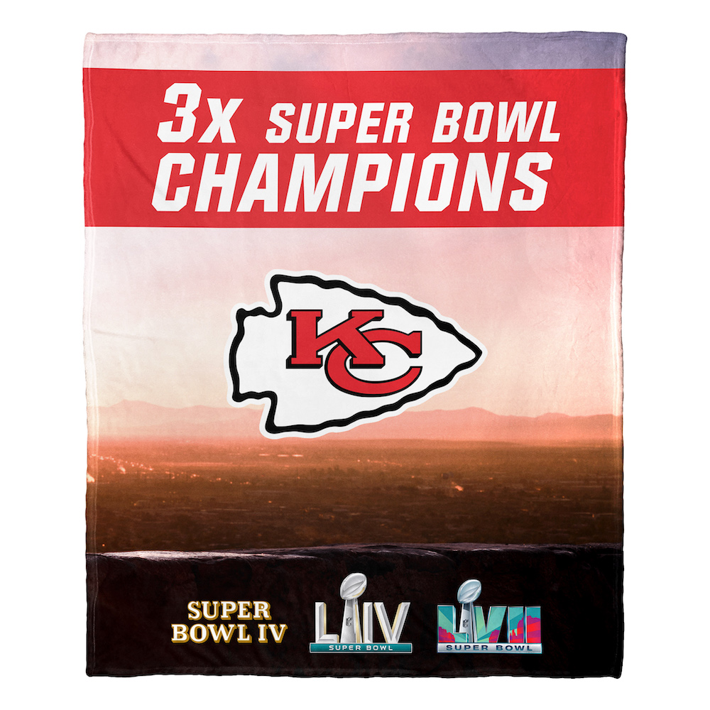 Kansas City Chiefs Super Bowl Multi Champions Silk Touch Throw Blanket 50 x 60