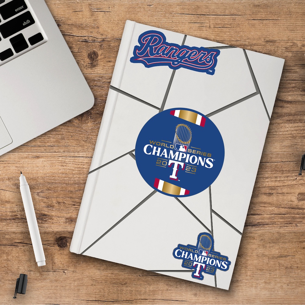 Texas Rangers 2023 World Series Champions Logo Decal 3 Pack