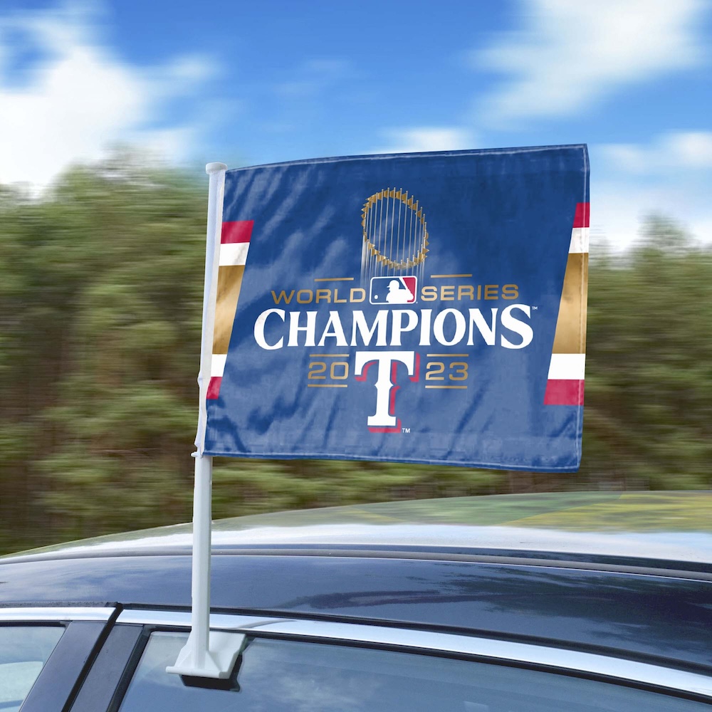 Texas Rangers 2023 World Series Champions Car Flag