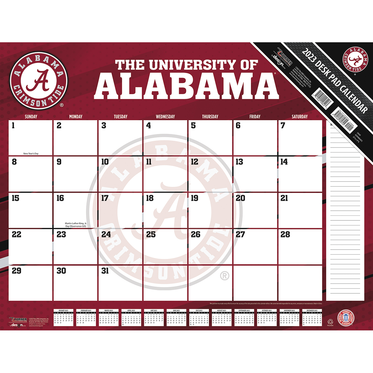 Alabama Crimson Tide 2020 Ncaa 22 X 17 Desk Calendar Buy At