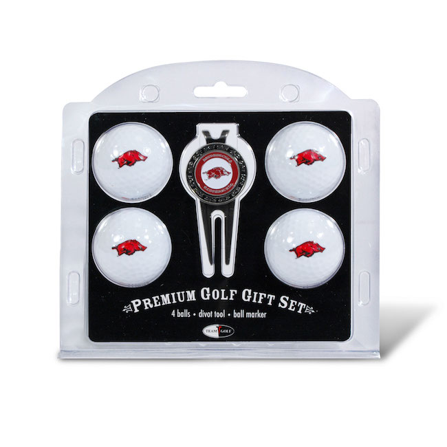 Arkansas Razorbacks 4 Golf Ball and Divot Tool Set