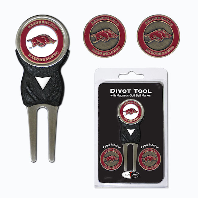 Arkansas Razorbacks 3 Marker Signature Divot Tool Pack