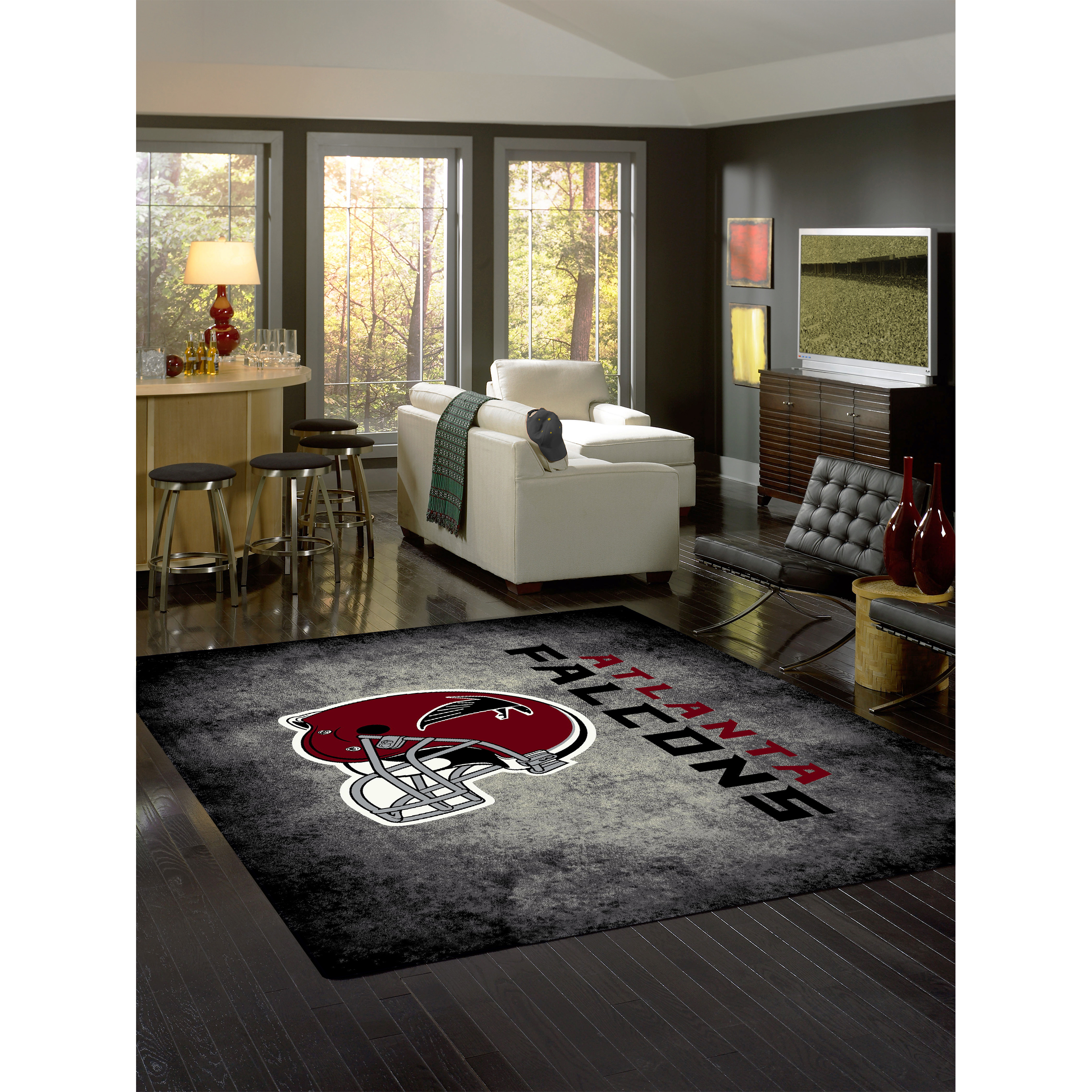 Atlanta Falcons 8 X 11 DISTRESSED Rug
