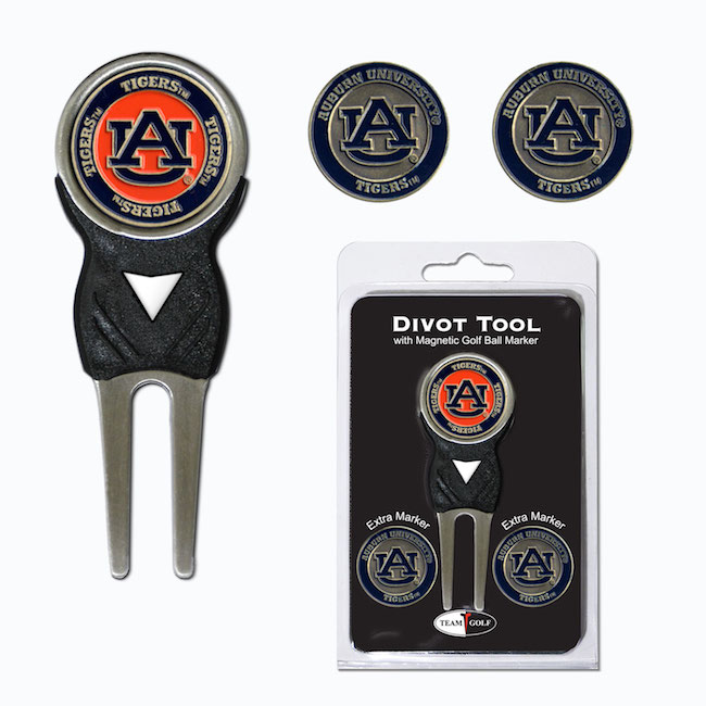 Auburn Tigers 3 Marker Signature Divot Tool Pack