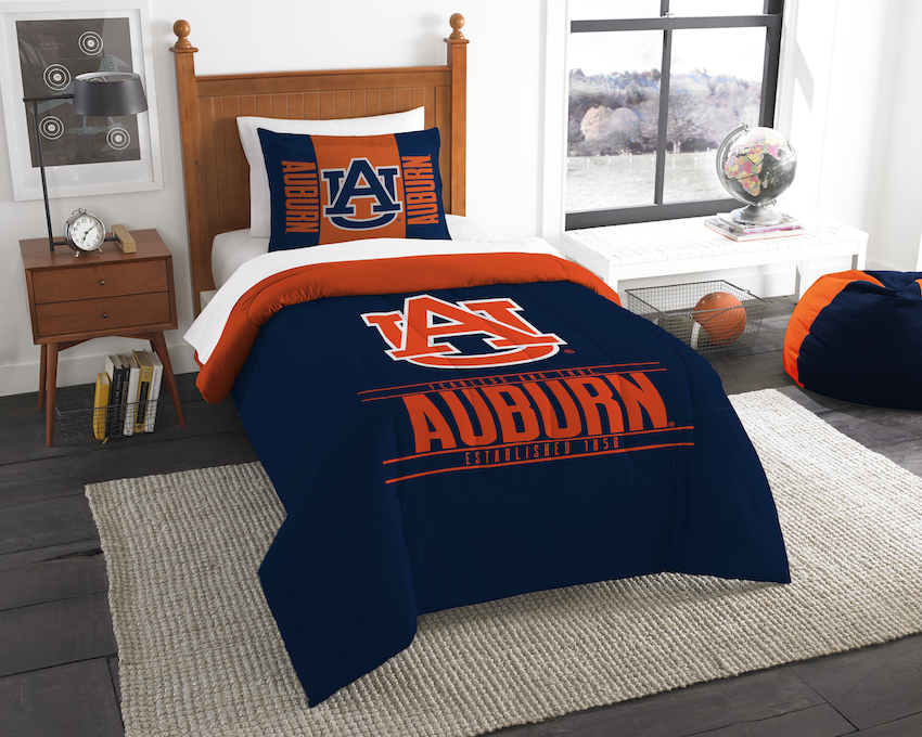 Auburn Tigers Twin Comforter Set with Sham