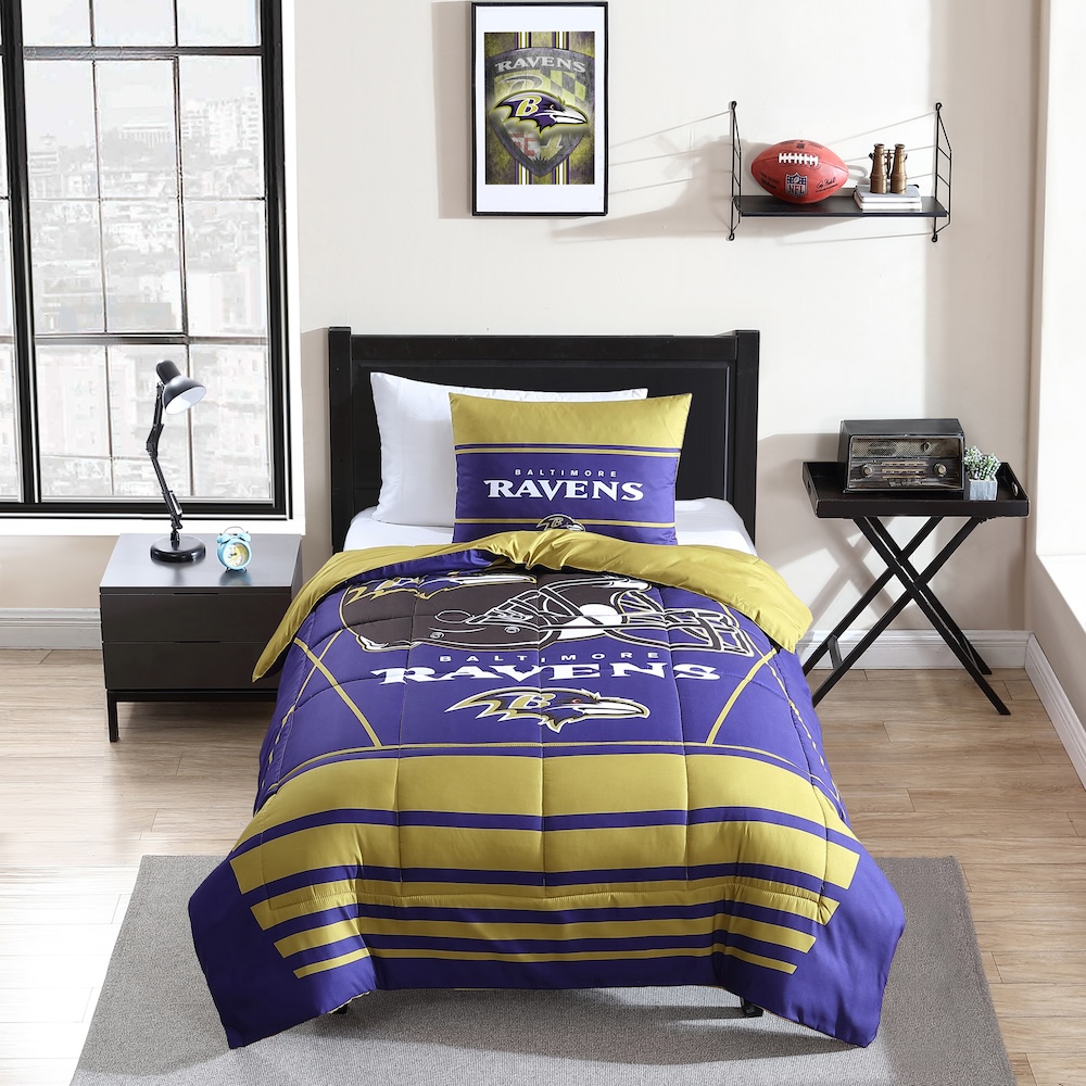 Baltimore Ravens Twin Comforter Set with Sham