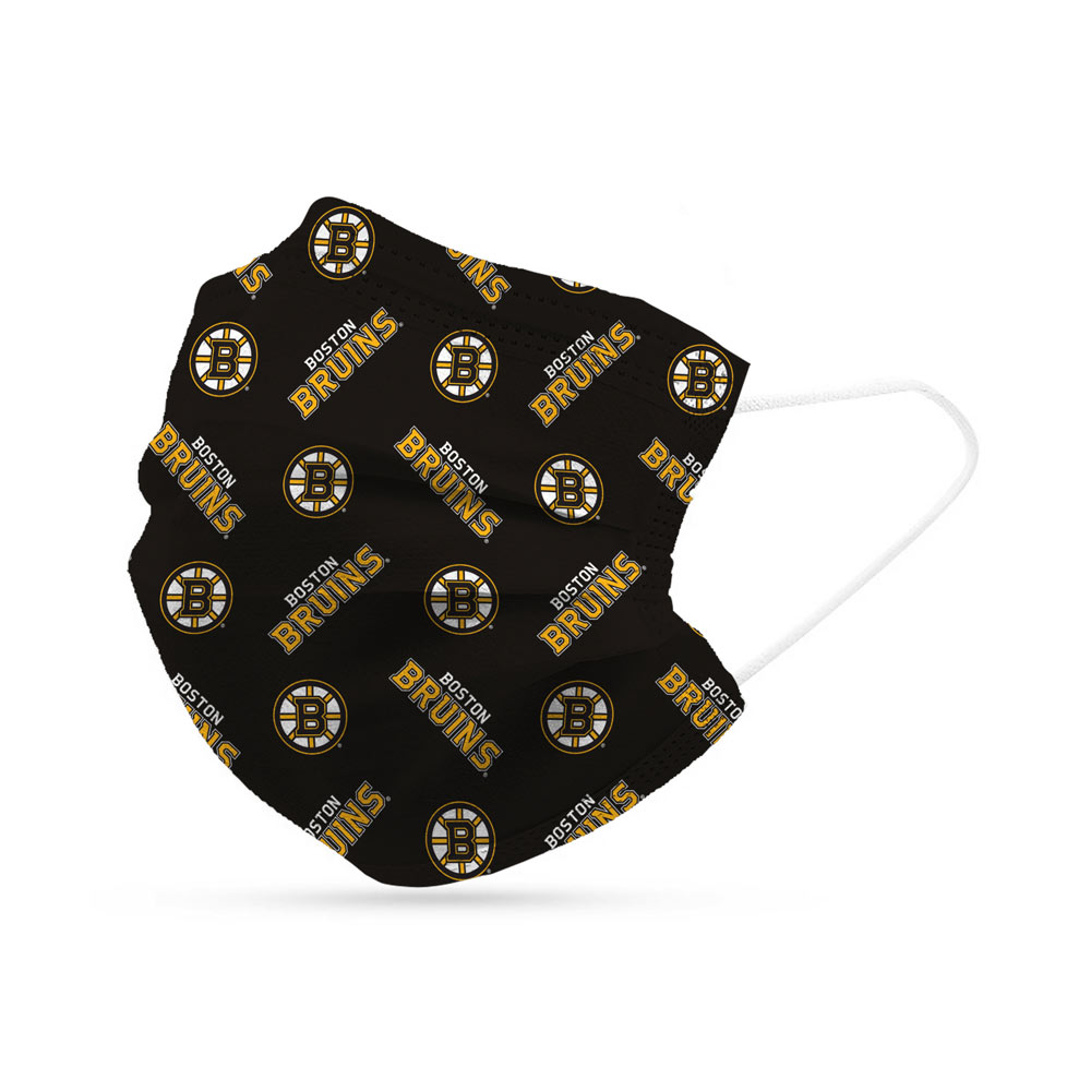 Boston Bruins Disposable Face Covering Masks (pk of 6)