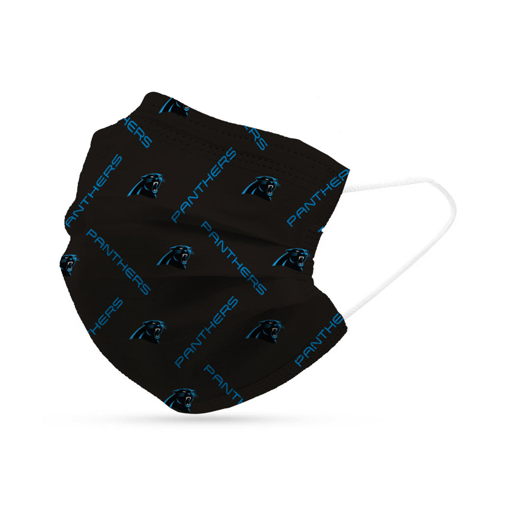 Carolina Panthers Disposable Face Covering Masks (pk of 6)