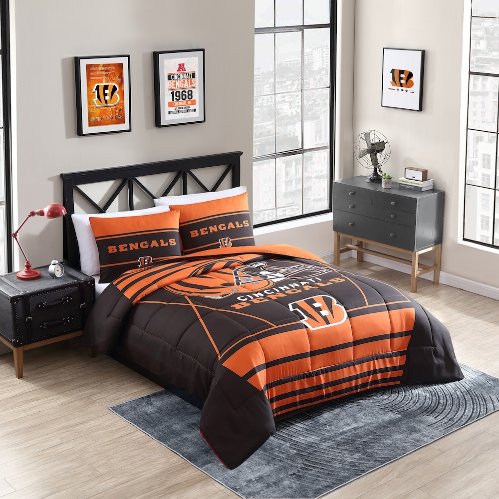 Cincinnati Bengals QUEEN/FULL size Comforter and 2 Shams