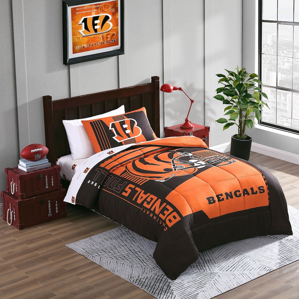 Cincinnati Bengals TWIN Bed in a Bag Set