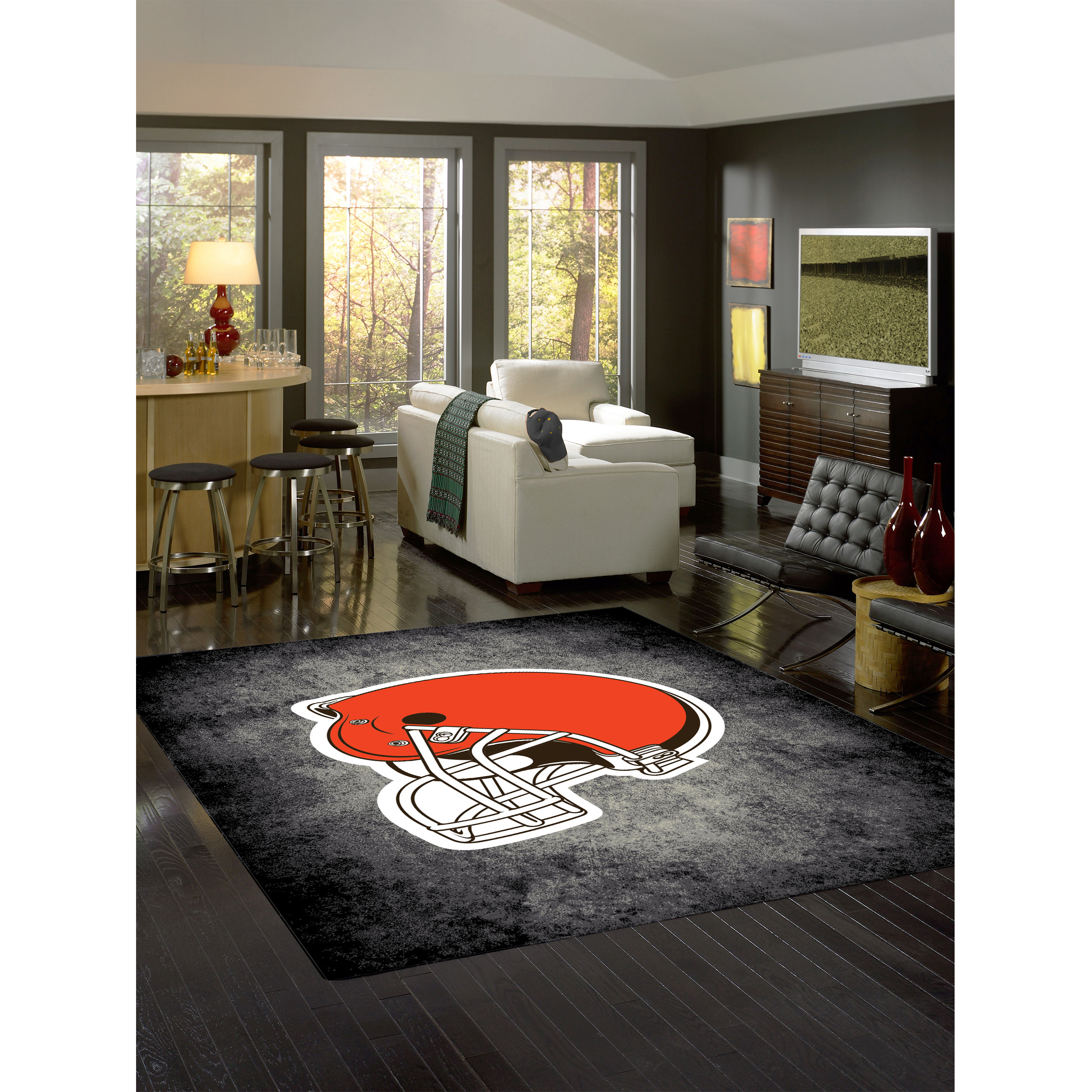 Cleveland Browns 6 X 8 DISTRESSED Rug