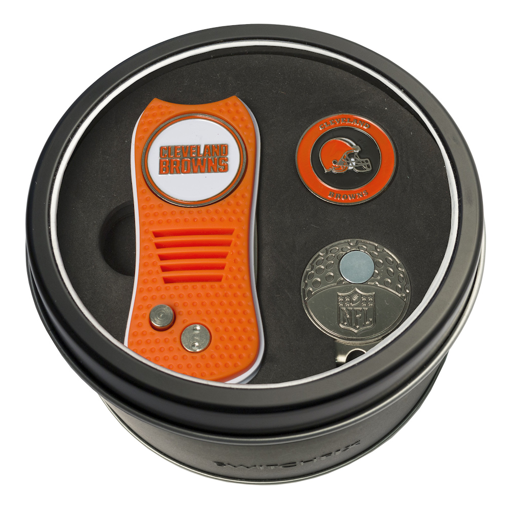 Cleveland Browns Switchblade Divot Tool Cap Clip and Ball Marker Gift Pack
