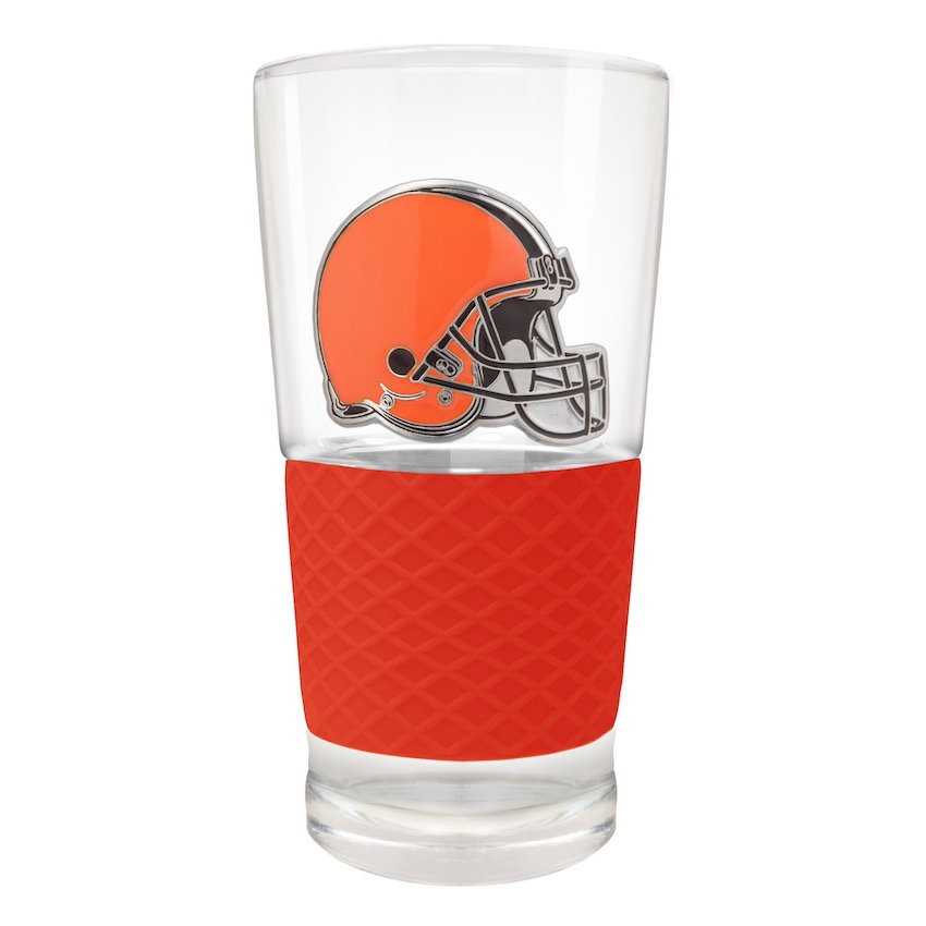 Cleveland Browns 22 oz Pilsner Glass with Silicone Grip