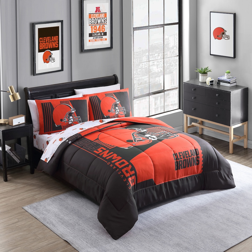 Cleveland Browns QUEEN Bed in a Bag Set