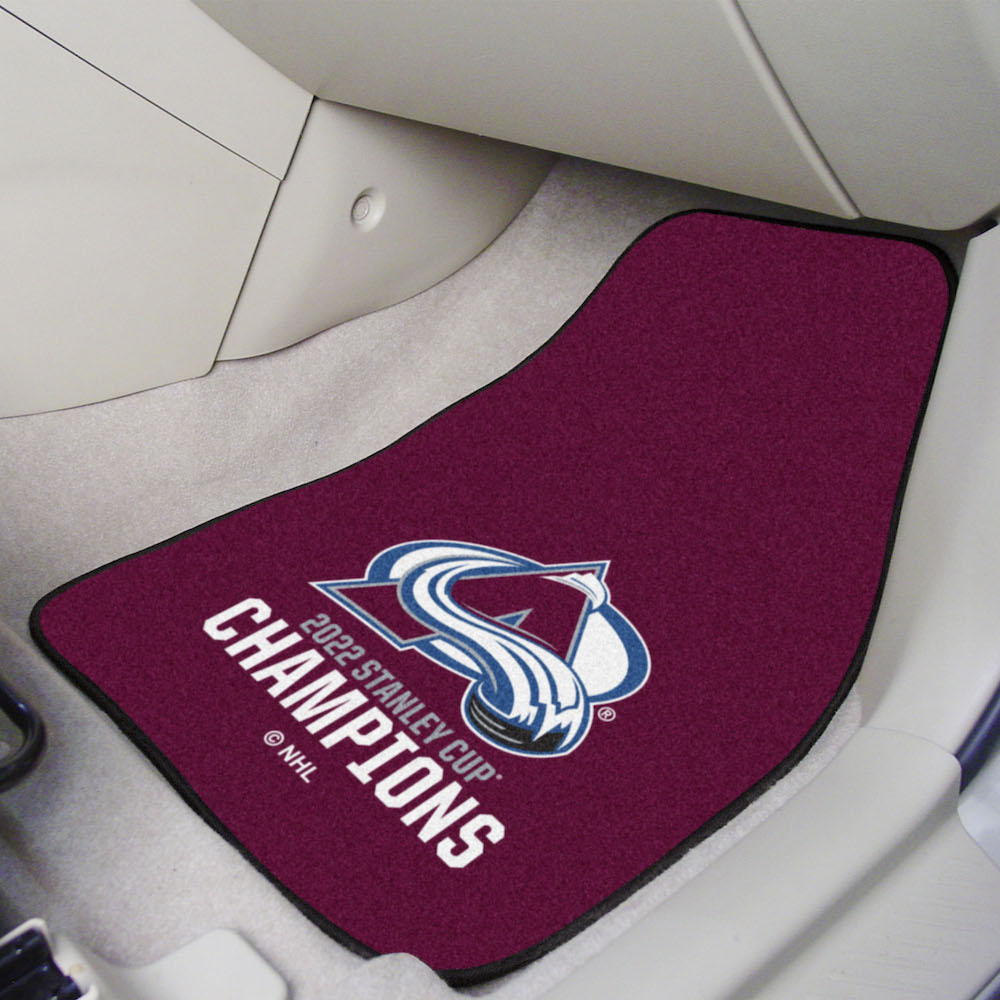 Colorado Avalanche Stanley Cup Champions Car Floor Mats 18 x 27 Carpeted Pair
