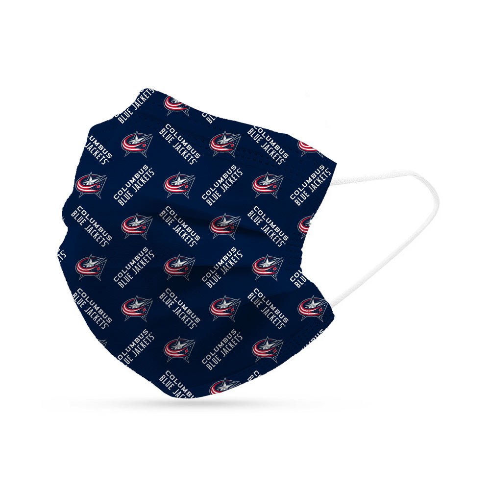 Columbus Blue Jackets Disposable Face Covering Masks (pk of 6)