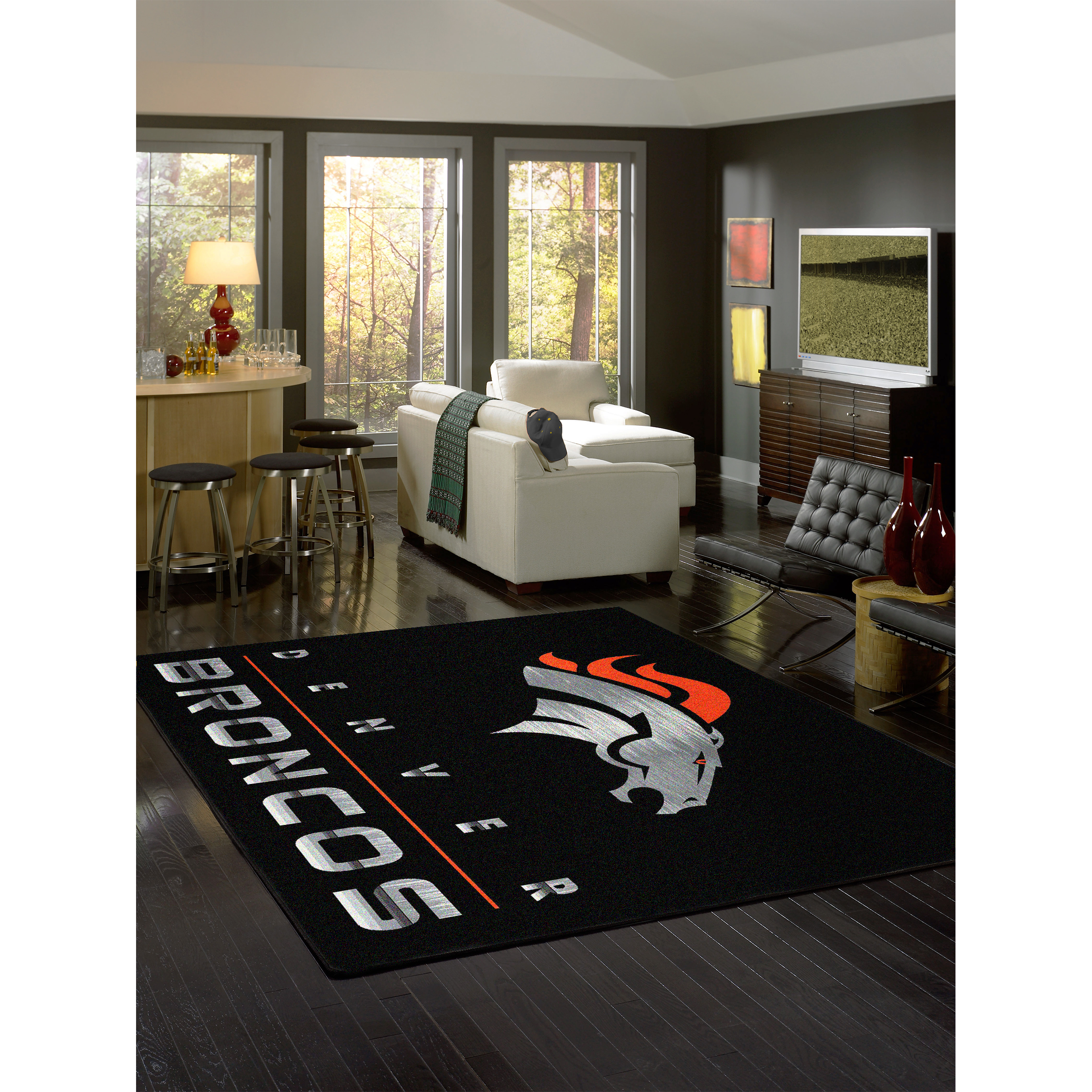 Denver Broncos 8 X 11 CHROME Rug