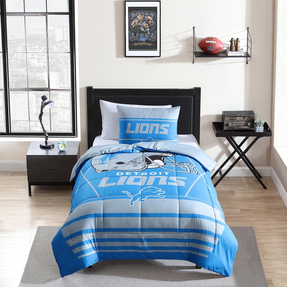 Detroit Lions Twin Comforter Set with Sham