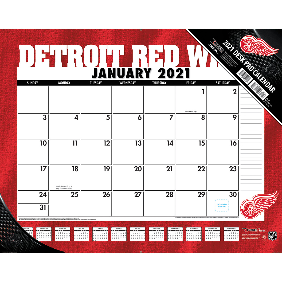 Detroit Red Wings 2020 Nhl 22 X 17 Desk Calendar Buy At Khc