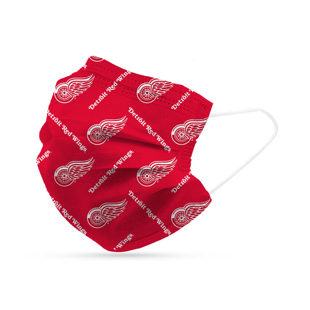 Detroit Red Wings Disposable Face Covering Masks (pk of 6)