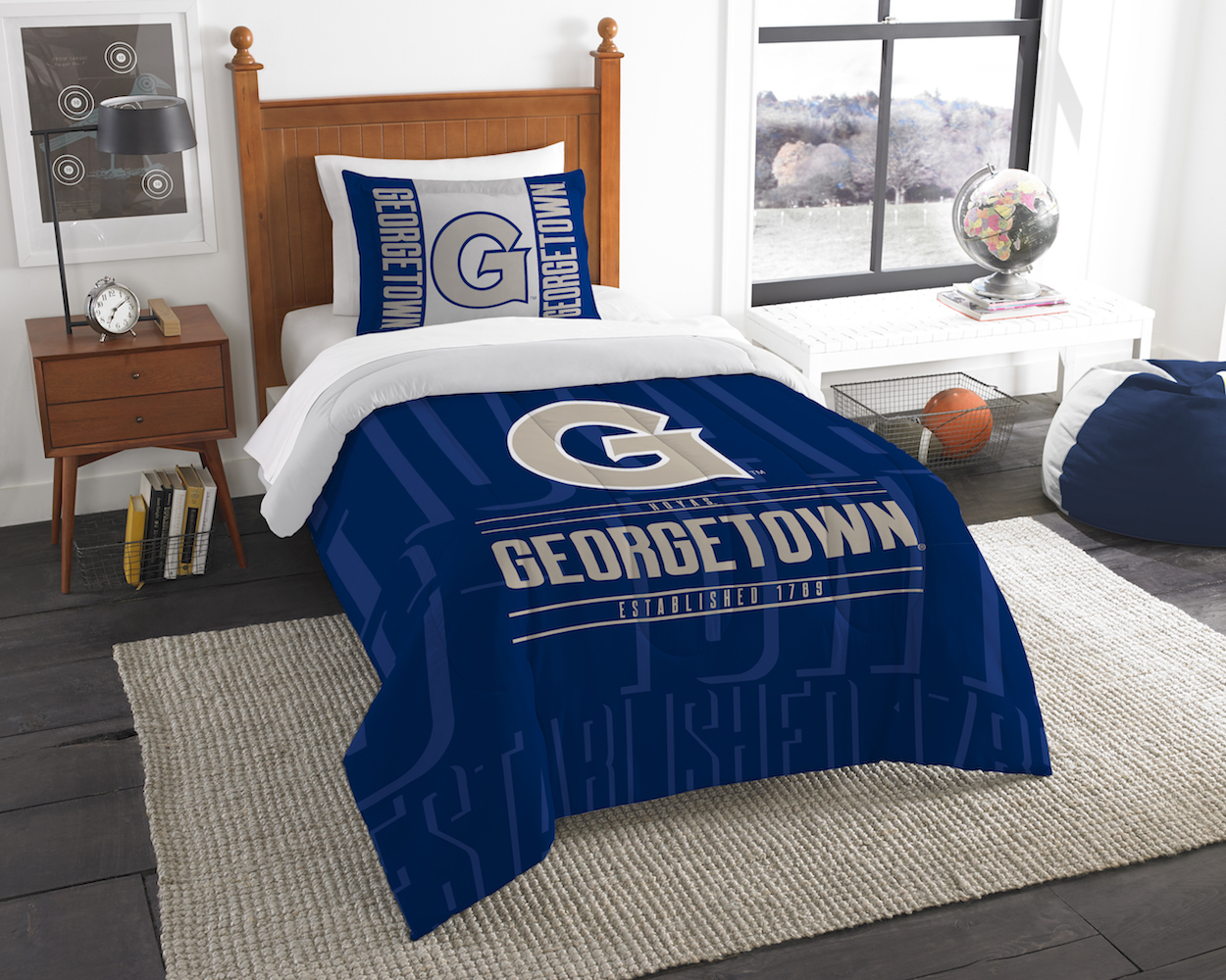 Georgetown Hoyas Twin Comforter Set with Sham