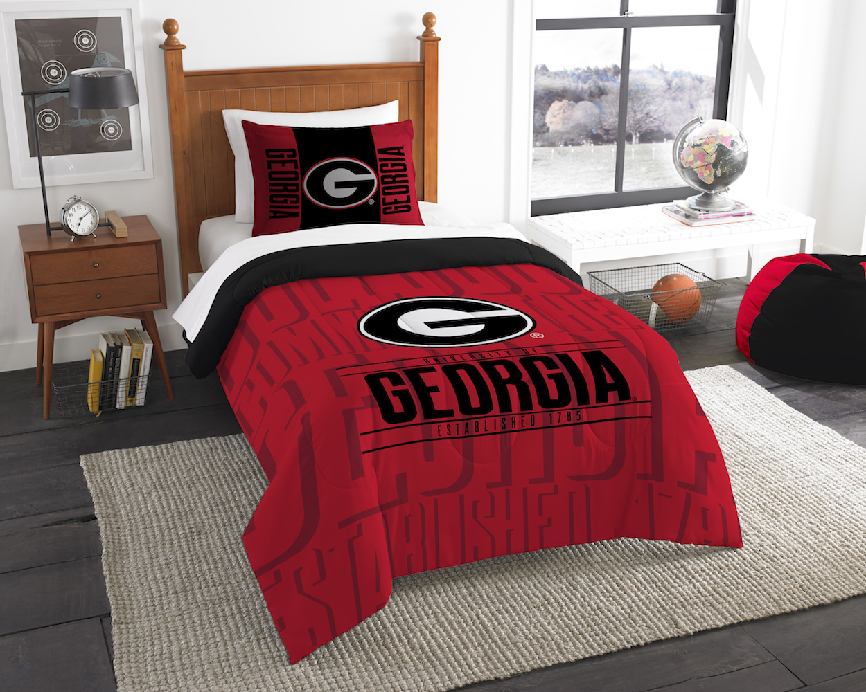 Georgia Bulldogs Twin Comforter Set with Sham