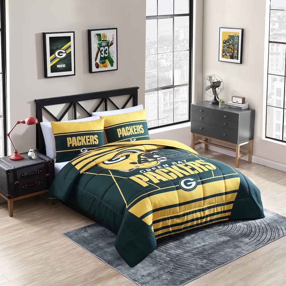 Green Bay Packers QUEEN/FULL size Comforter and 2 Shams