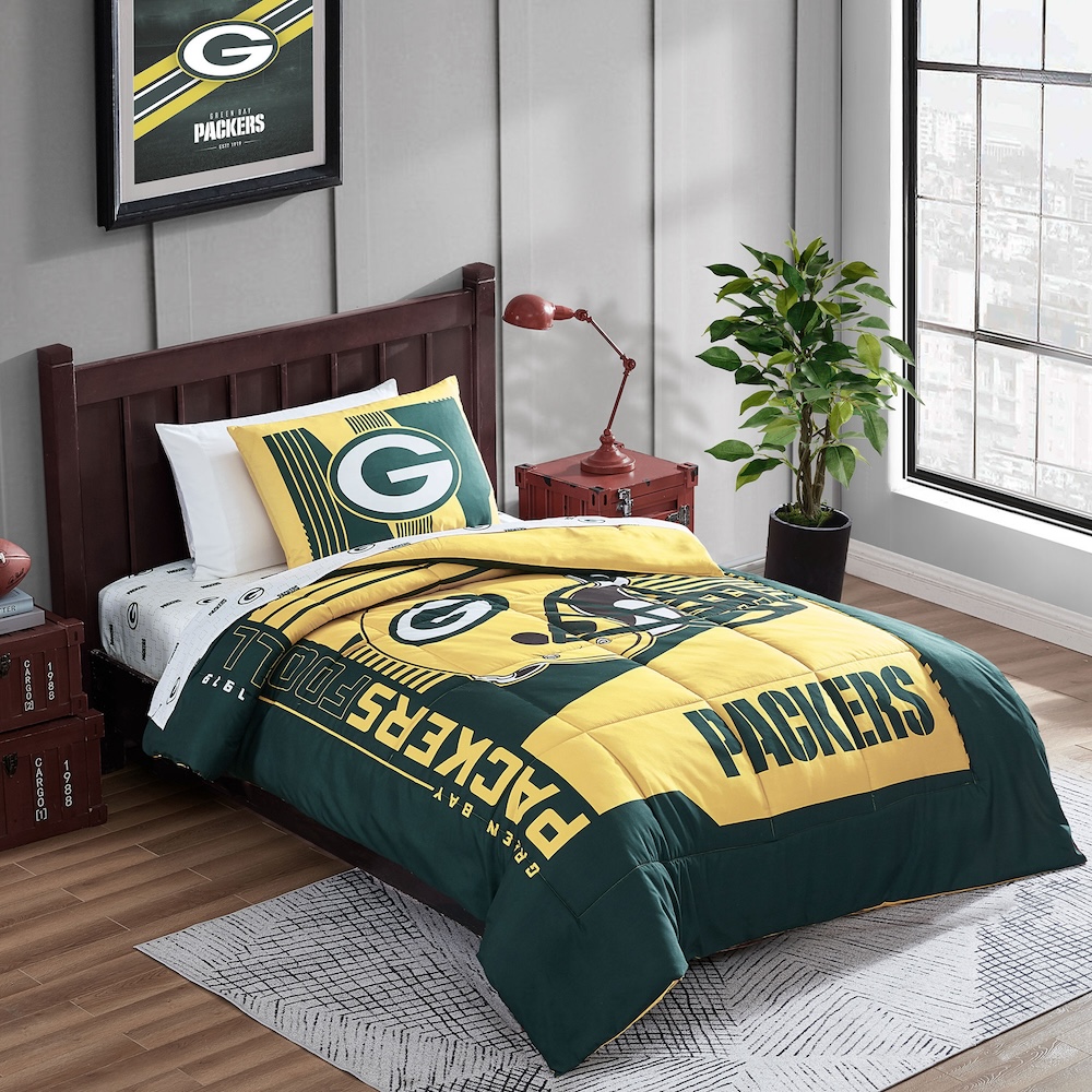 Green Bay Packers TWIN Bed in a Bag Set