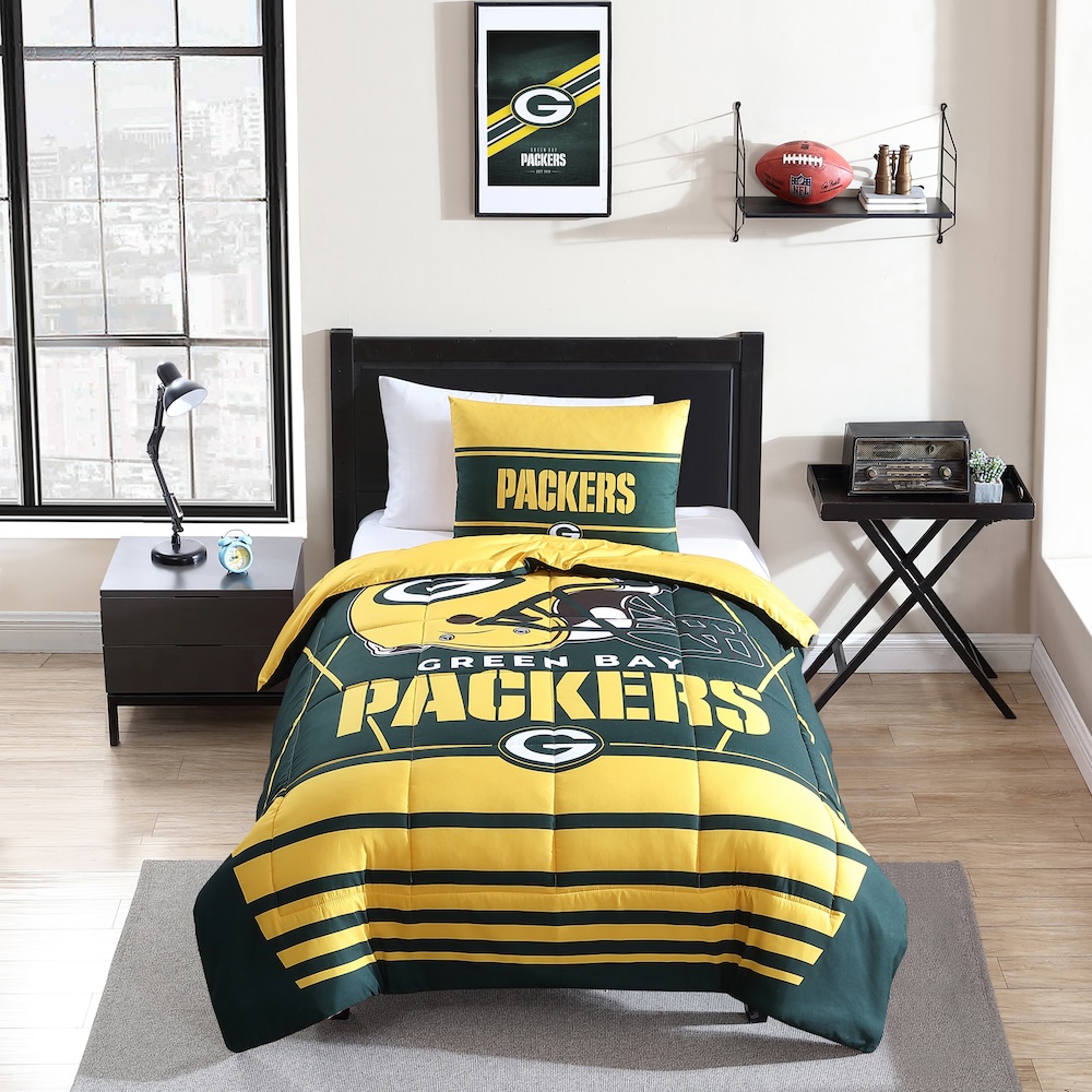 Green Bay Packers Twin Comforter Set with Sham