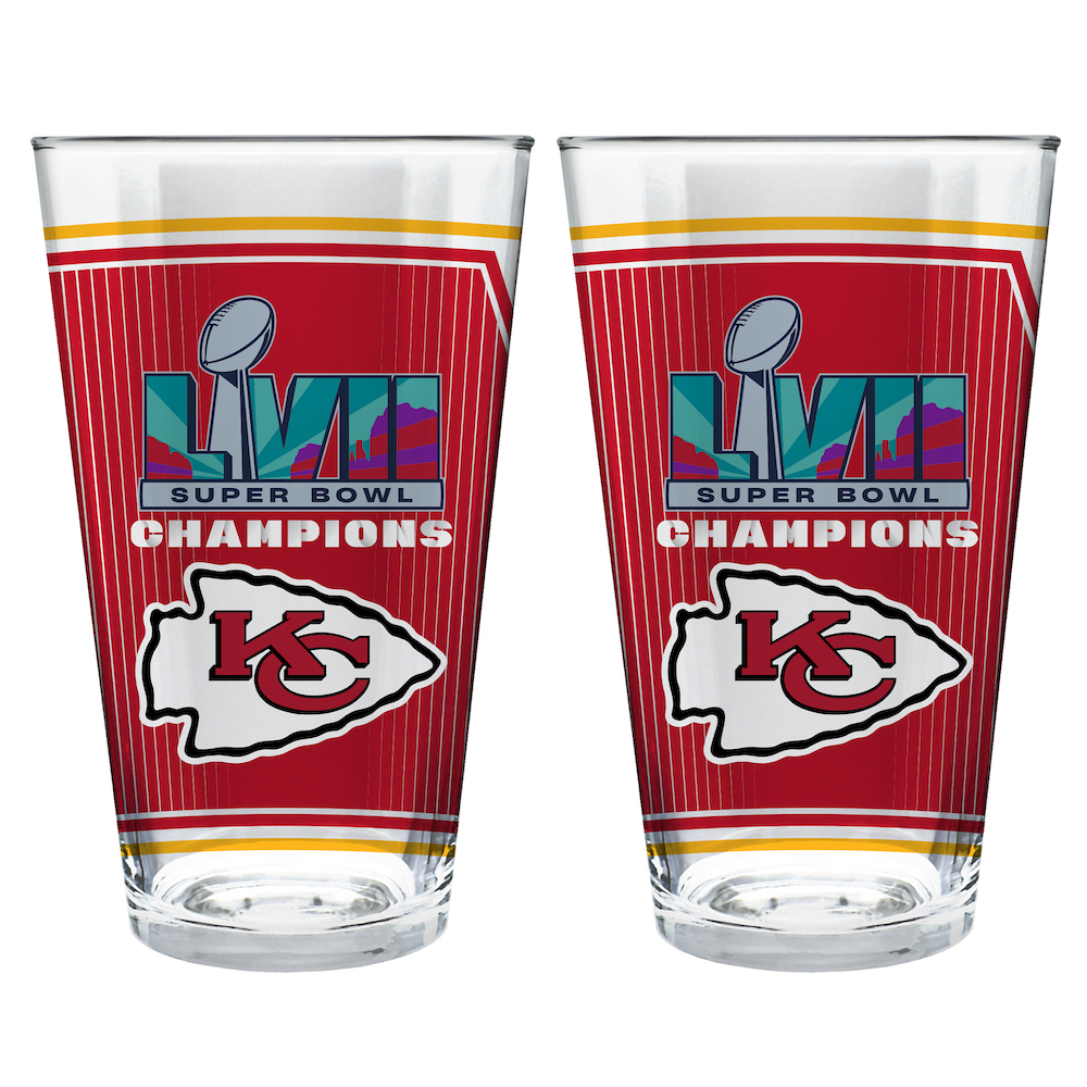Kansas City Chiefs Super Bowl 57 Champions Pint Glass Set