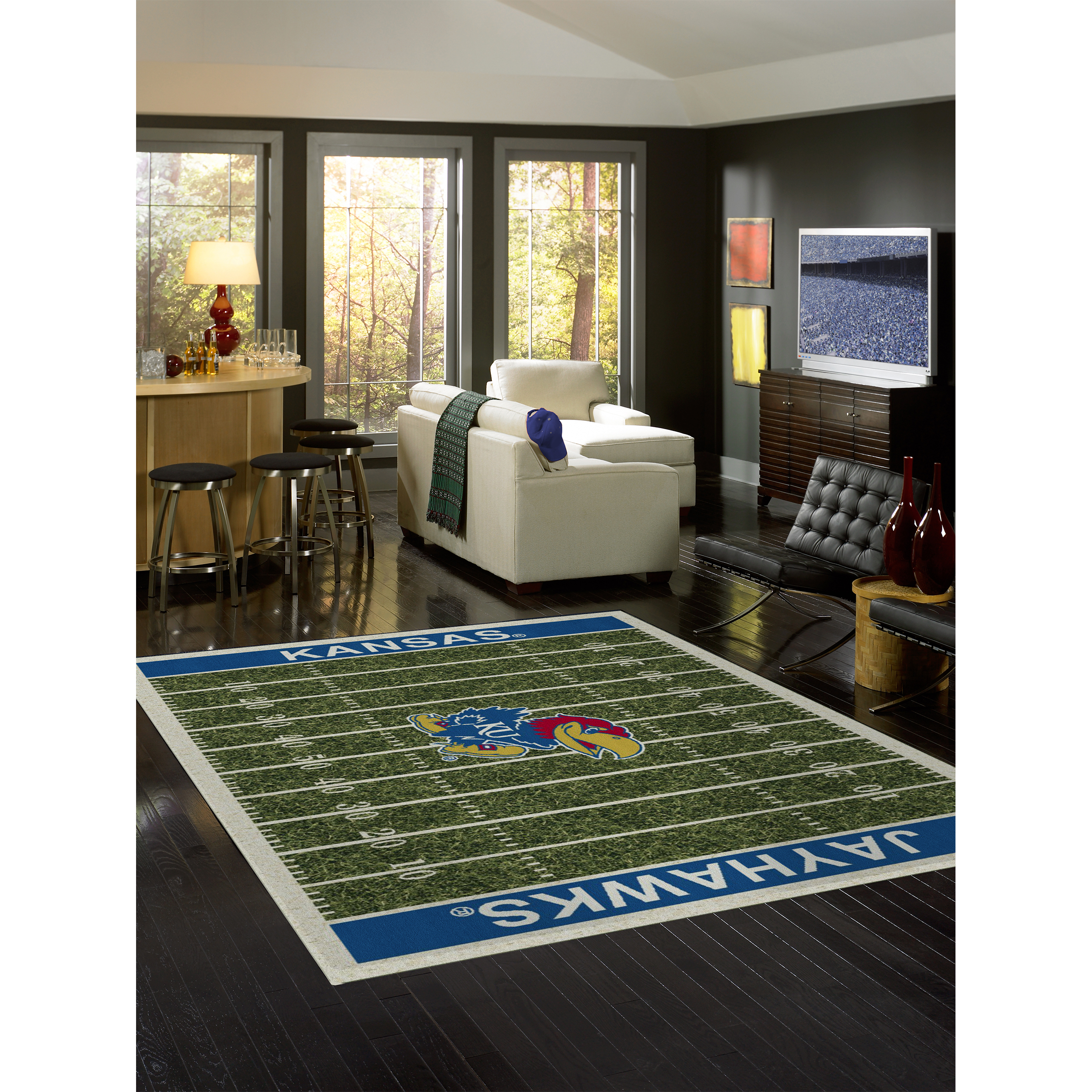 Kansas Jayhawks 8 X 11 HOMEFIELD Rug