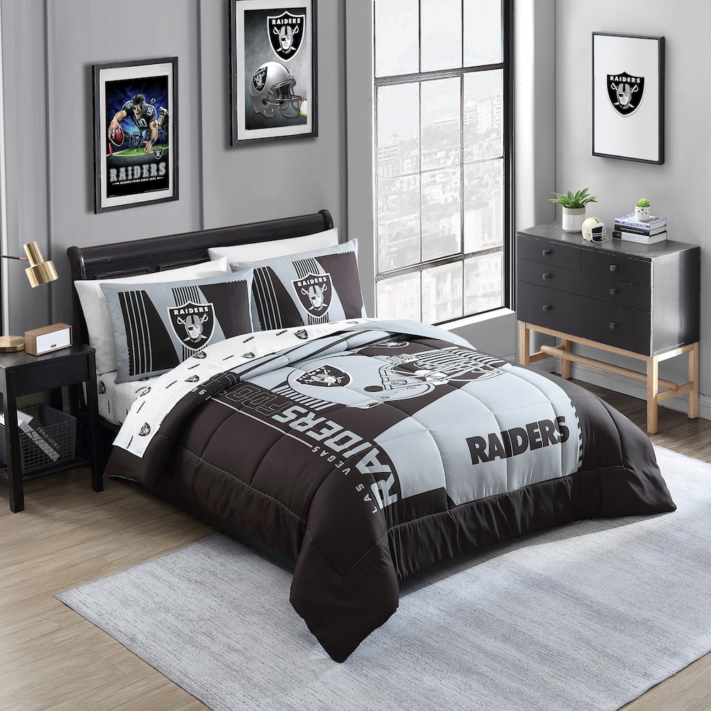 Las Vegas Raiders QUEEN Bed in a Bag Set