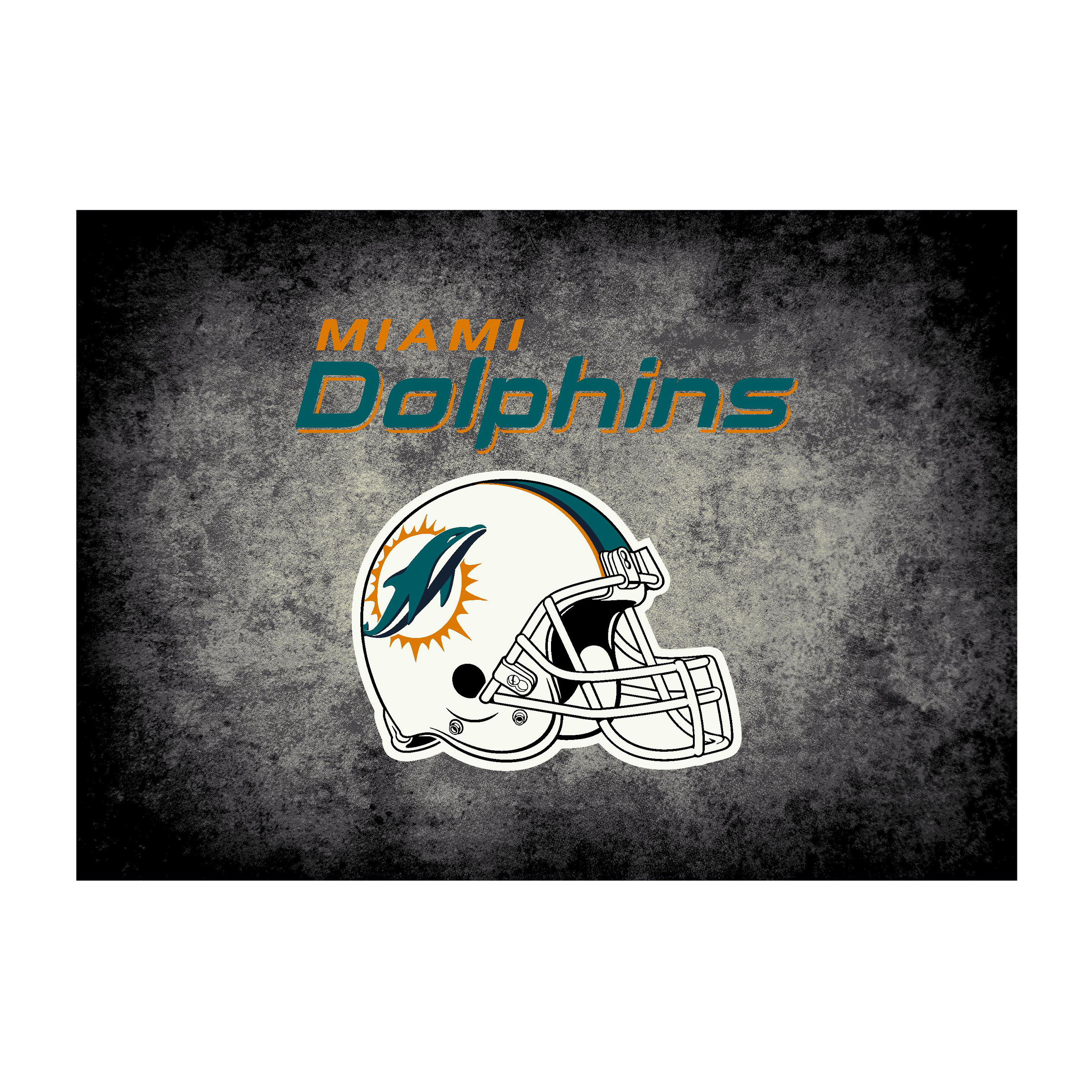 Miami Dolphins 6 X 8 DISTRESSED Rug