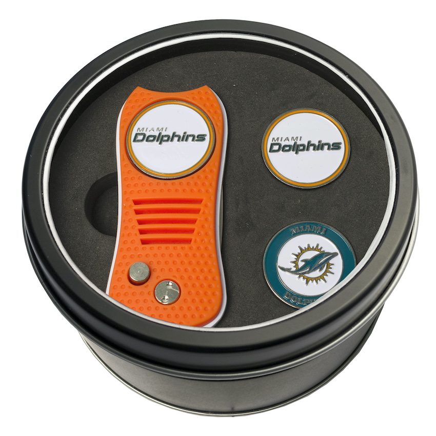 Miami Dolphins Switchblade Divot Tool and 2 Ball Marker Gift Pack