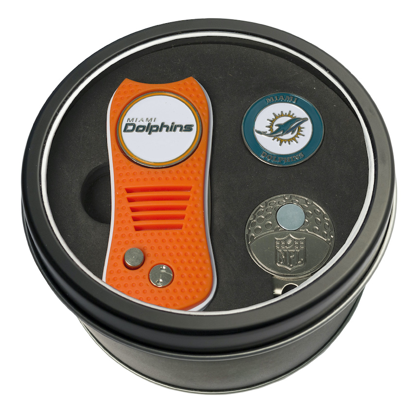 Miami Dolphins Switchblade Divot Tool Cap Clip and Ball Marker Gift Pack