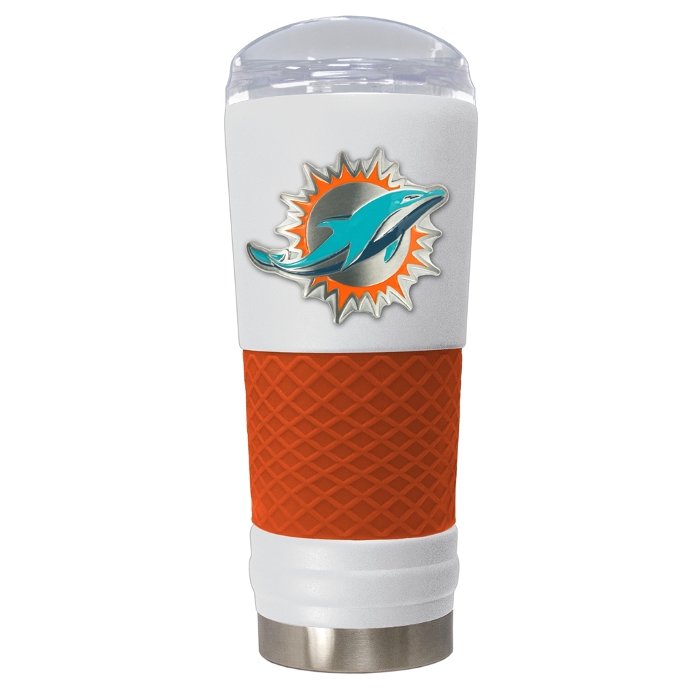 Miami Dolphins 24 oz DRAFT SERIES NFL Powder Coated Insulated Travel Tumbler ALT