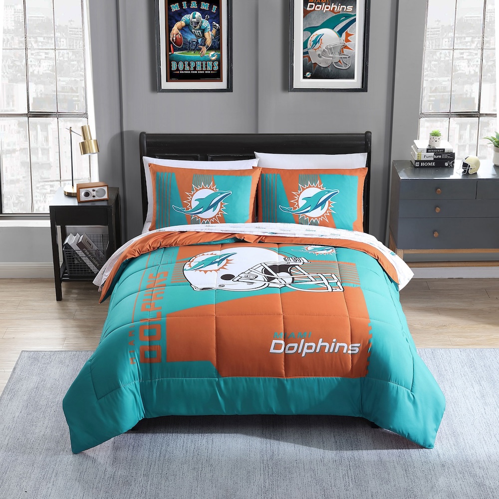 Miami Dolphins FULL Bed in a Bag Set
