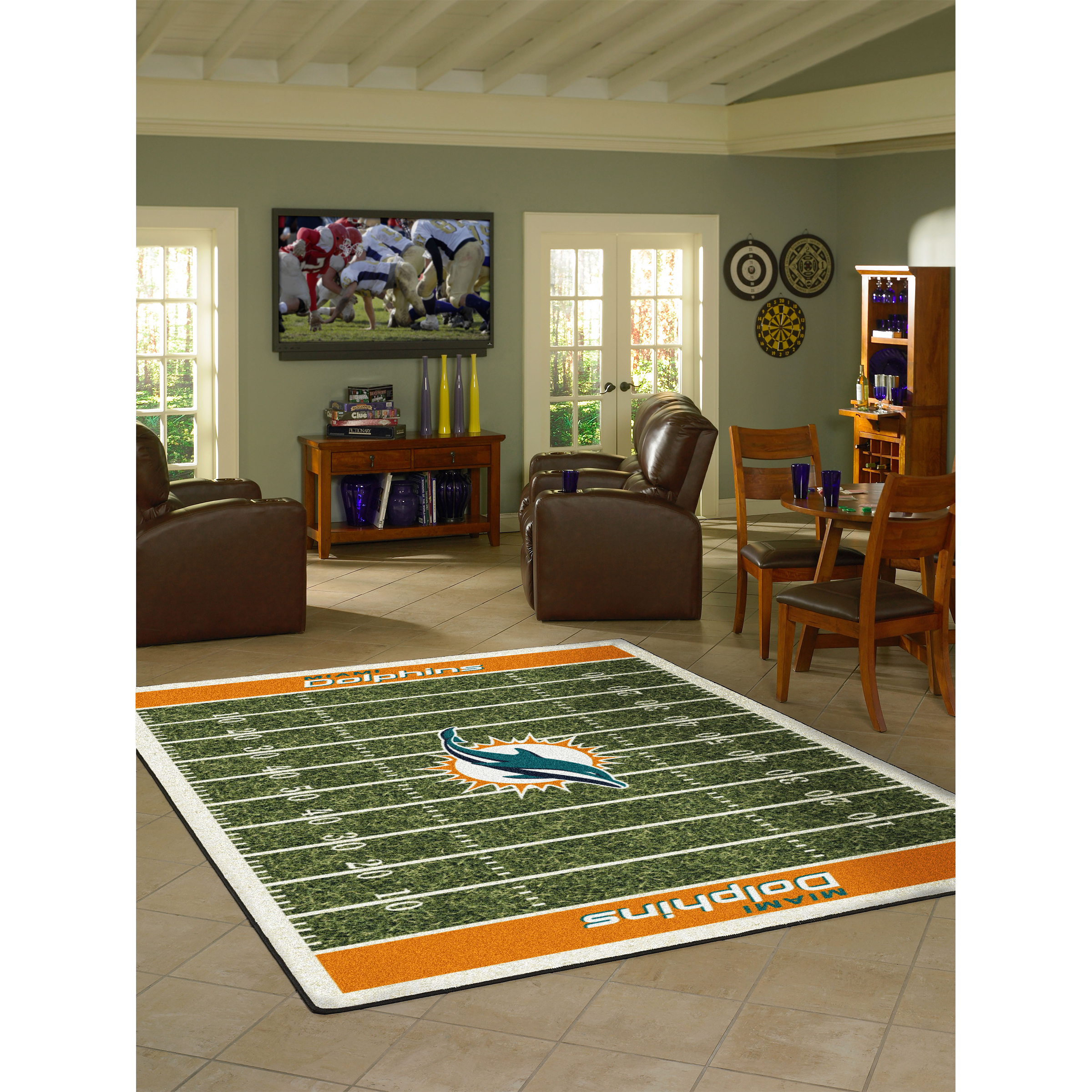 Miami Dolphins 8 X 11 HOMEFIELD Rug