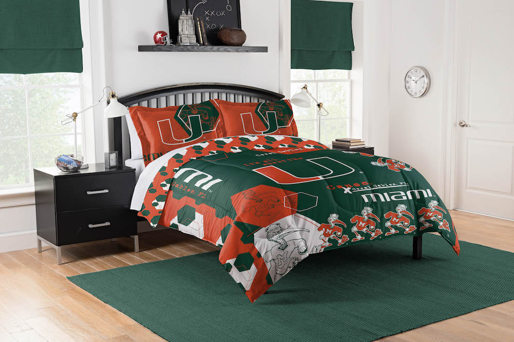 Miami Hurricanes QUEEN/FULL size Comforter and 2 Shams