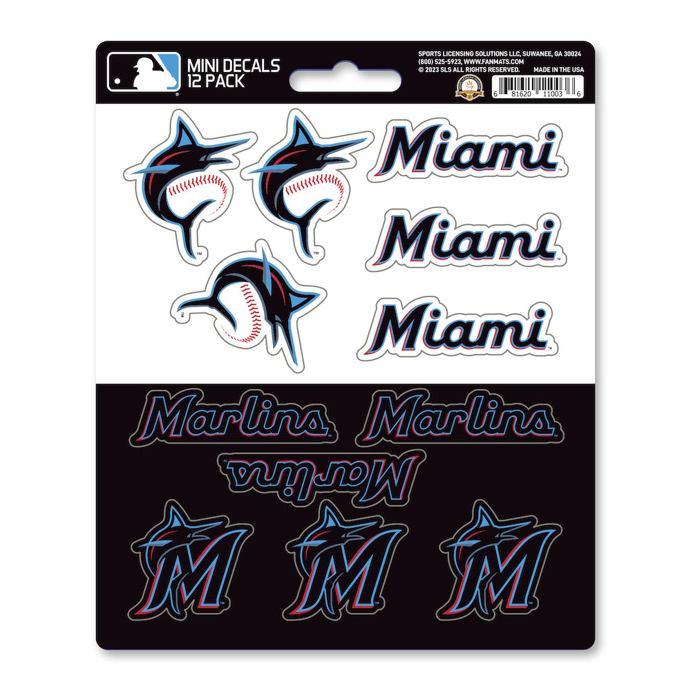 Miami Marlins Team Logo Mini Decal 12 Pack - Buy at KHC Sports