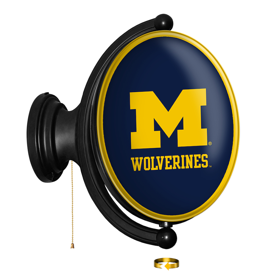Michigan Wolverines LED Rotating Wall Sign ~ OVAL