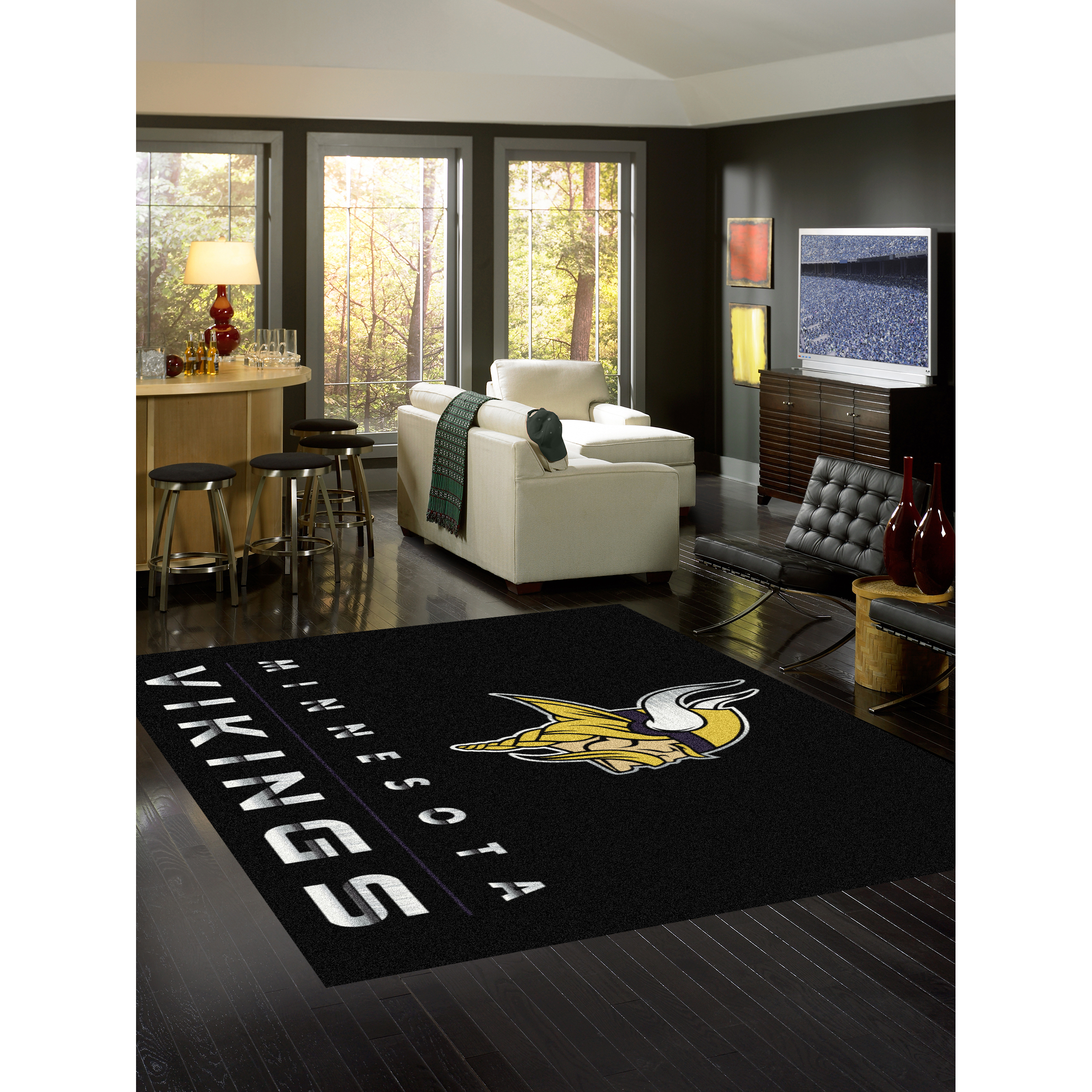 Minnesota Vikings 8 X 11 CHROME Rug