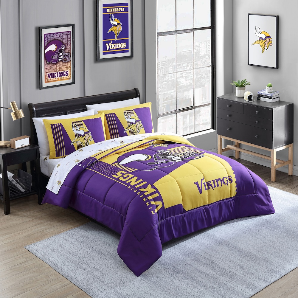 Minnesota Vikings QUEEN Bed in a Bag Set