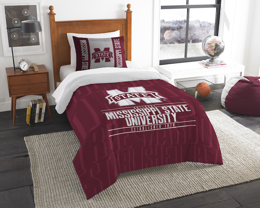 Mississippi State Bulldogs Twin Comforter Set with Sham
