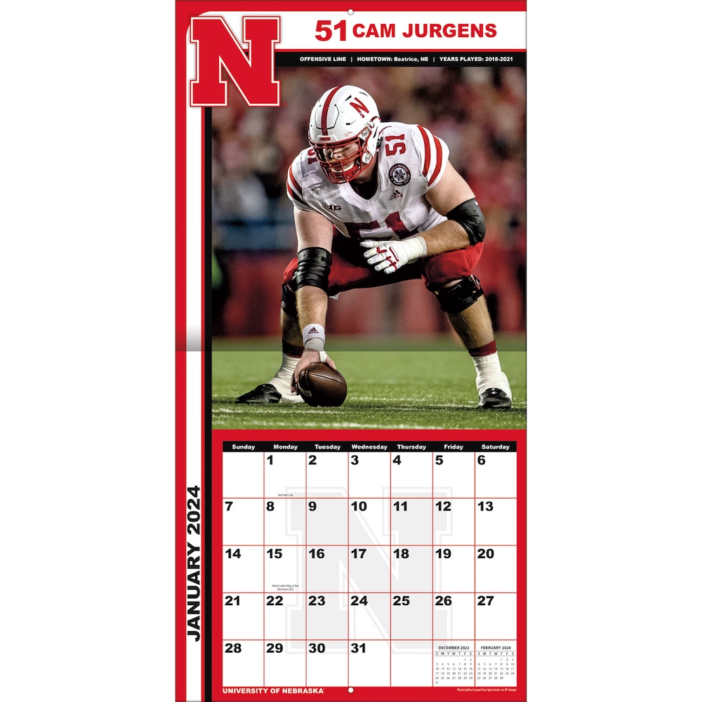 Nebraska Cornhuskers 2026 NCAA Team Wall Calendar